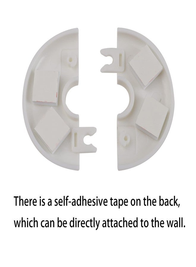 Rrina 4Pcs 0.67in/17mm White Plastic Wall Split Flange Round Escutcheon Plate Cover - Image 5