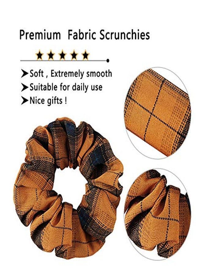 WILLBOND 12 Pieces Fall Scrunchies Plaid Hair Scrunchies Christmas Hair Tie Checkered Elastic Plaid Fabric Hair Bands Multi Colors Check Hair Ties For Girls Women Hair Accessories  - Image 3