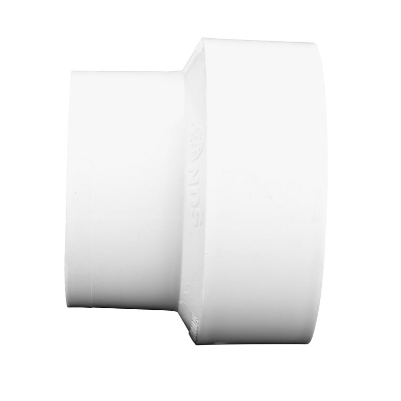 NDS 4P07 PVC S&D Increaser/Reducer Coupling, 3-Inch X 4-Inch, for Hub X Hub Solvent-Weld Connections, for use with 3-Inch & 4-Inch Sewer and Drain Pipe, White - Image 3