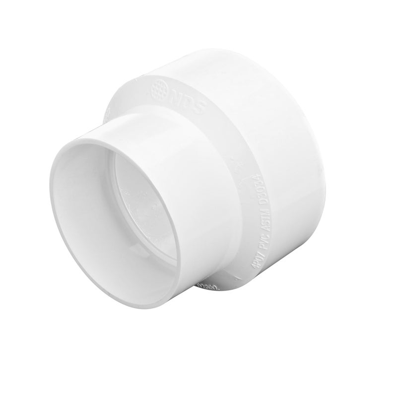 NDS 4P07 PVC S&D Increaser/Reducer Coupling, 3-Inch X 4-Inch, for Hub X Hub Solvent-Weld Connections, for use with 3-Inch & 4-Inch Sewer and Drain Pipe, White - Image 2