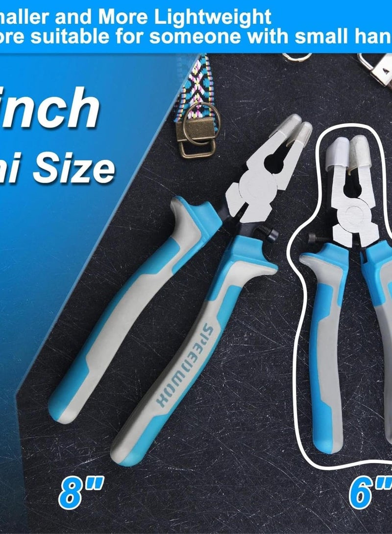 GGOOT 6 Inch Glass Breaking Pliers with Rubber Tips Flat Jaws Key Fob Pliers for Key Fob Hardware Mirror Stained Work Mosaics Breaking Tool Glass Rubber Plier - Image 4
