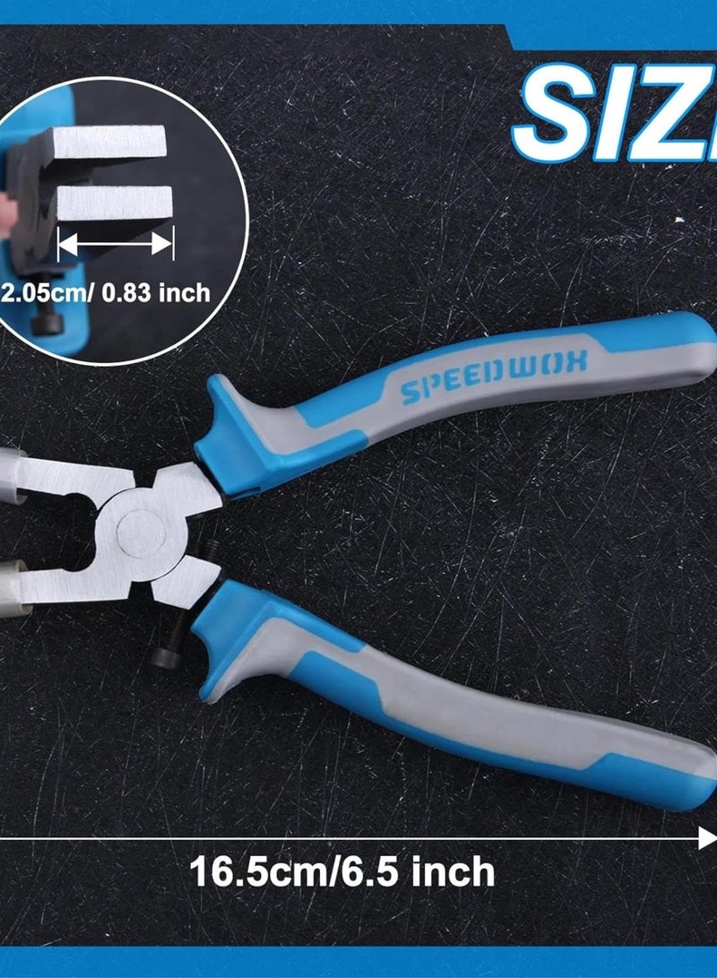 GGOOT 6 Inch Glass Breaking Pliers with Rubber Tips Flat Jaws Key Fob Pliers for Key Fob Hardware Mirror Stained Work Mosaics Breaking Tool Glass Rubber Plier - Image 2