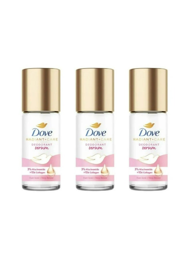 Dove Radiant + Care Deodorant Serum Roll-on Deep Renew 45 ML 3 Pcs