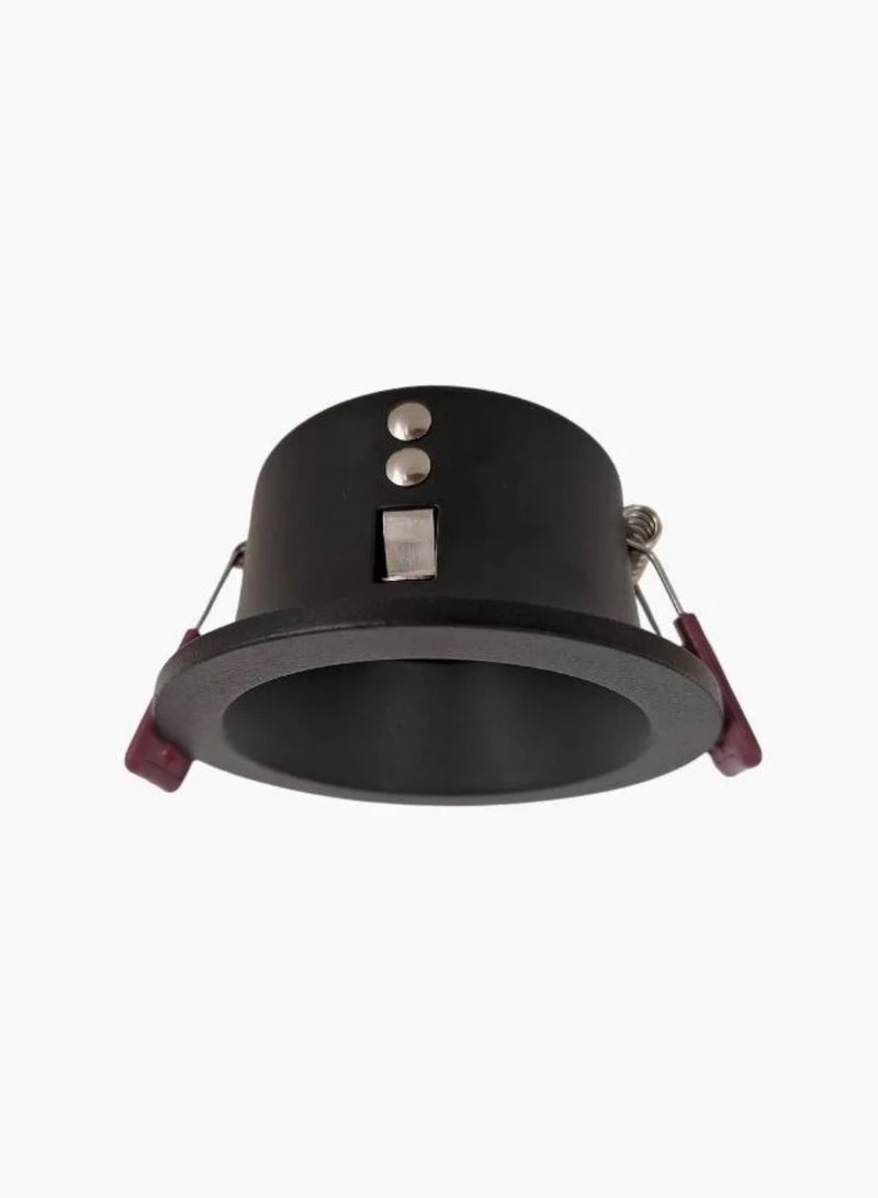 Waterproof Recessed Round Black GU10 Spotlight Frame - Image 1