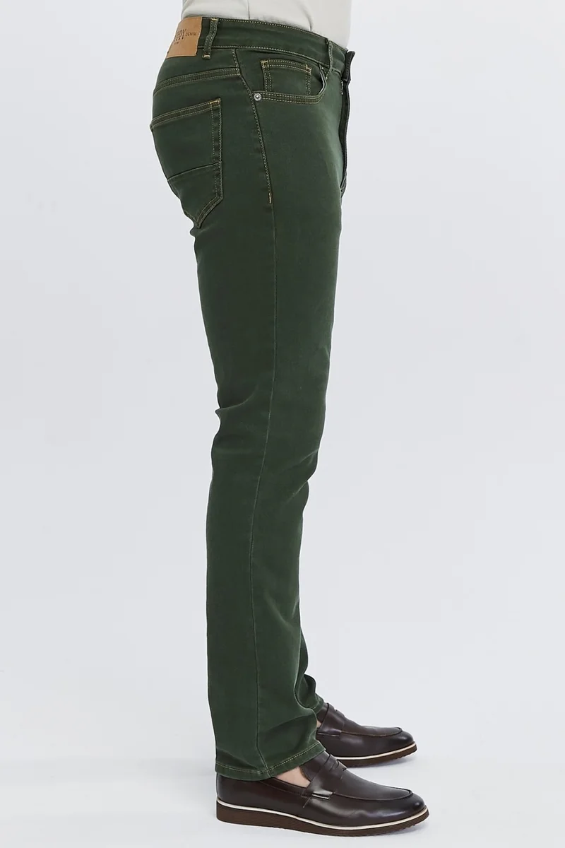 Cedy Denim Men's Yüksel Waist Wide Cut Piggy Leg Denim Trousers Regular Fit Jean - C336