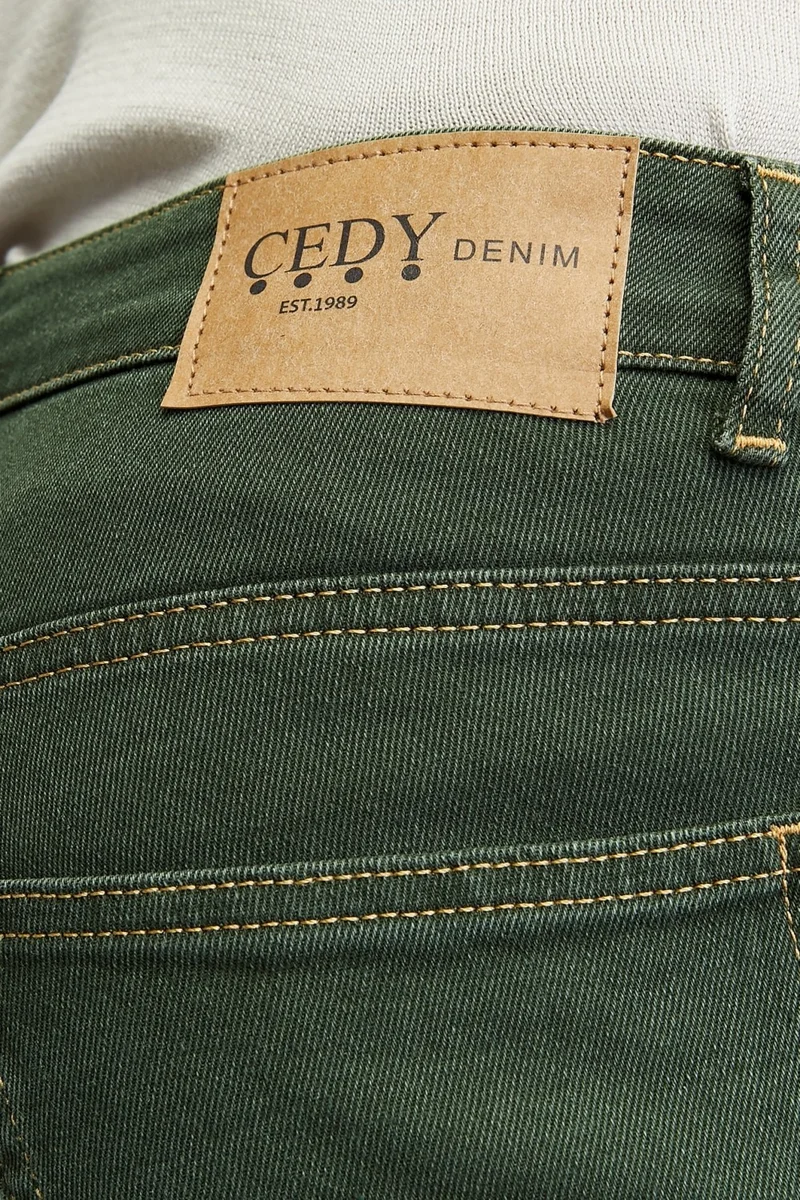 Cedy Denim Men's Yüksel Waist Wide Cut Piggy Leg Denim Trousers Regular Fit Jean - C336