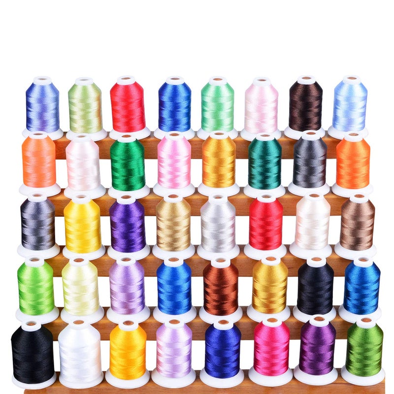Simthread 60WT Sewing Embroidery Machine Thread Kit  40 Colors 1100 Yards Spool for Brother Janome etc Sewing Embroidery Machines