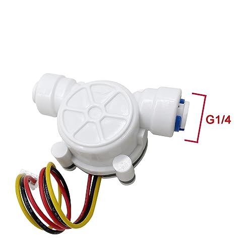 GREDIA 1/4" Quick Connect Water Flow Sensor Food-Grade Switch Hall Effect Flowmeter Fluid Meter Counter 0.3-6L/min - Image 2