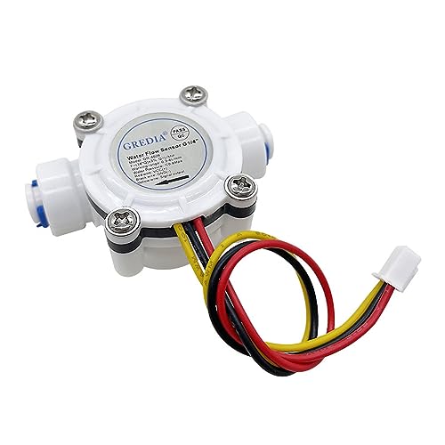 GREDIA 1/4" Quick Connect Water Flow Sensor Food-Grade Switch Hall Effect Flowmeter Fluid Meter Counter 0.3-6L/min - Image 3
