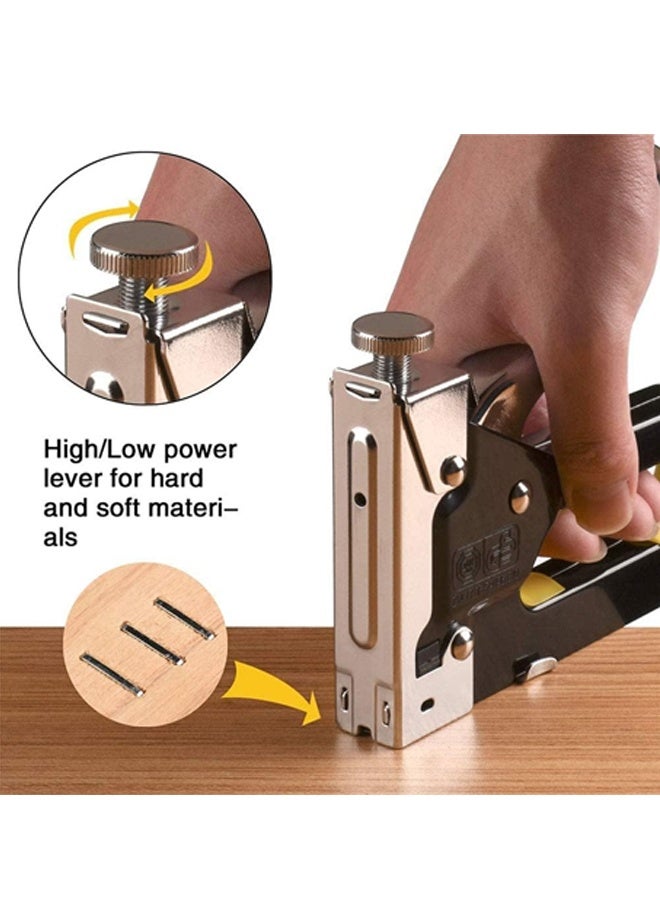 3-in-1 Staple Gun Upholstery Stapler Heavy Duty Power Crown Shooter Tacker Hand Operated Stainless Steel Nail Gun Tool for Fixing Material Carpentry Furniture Doors And Windows - Image 2