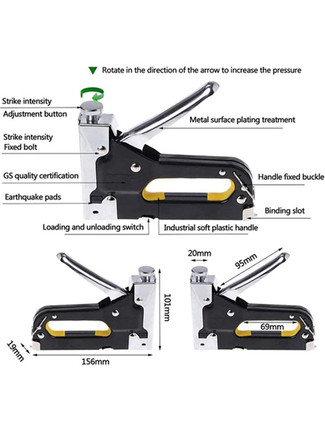 3-in-1 Staple Gun Upholstery Stapler Heavy Duty Power Crown Shooter Tacker Hand Operated Stainless Steel Nail Gun Tool for Fixing Material Carpentry Furniture Doors And Windows - Image 3