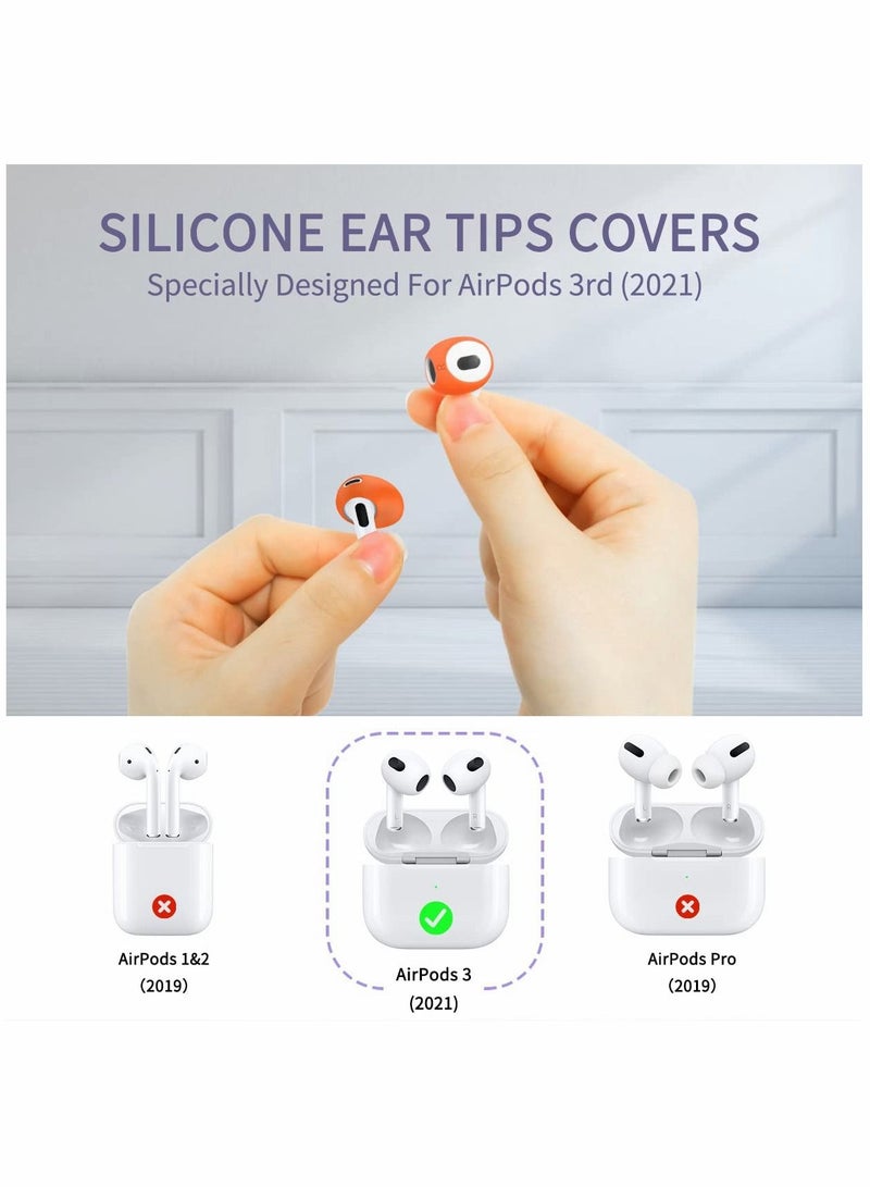 Ear Tips Covers for AirPods 3 Fit in The Case Anti Scratches/Slip/Dust/Shock Silicone Accessories Compatible with 3rd Generation (5 Pairs/5 Colors)  - Image 4