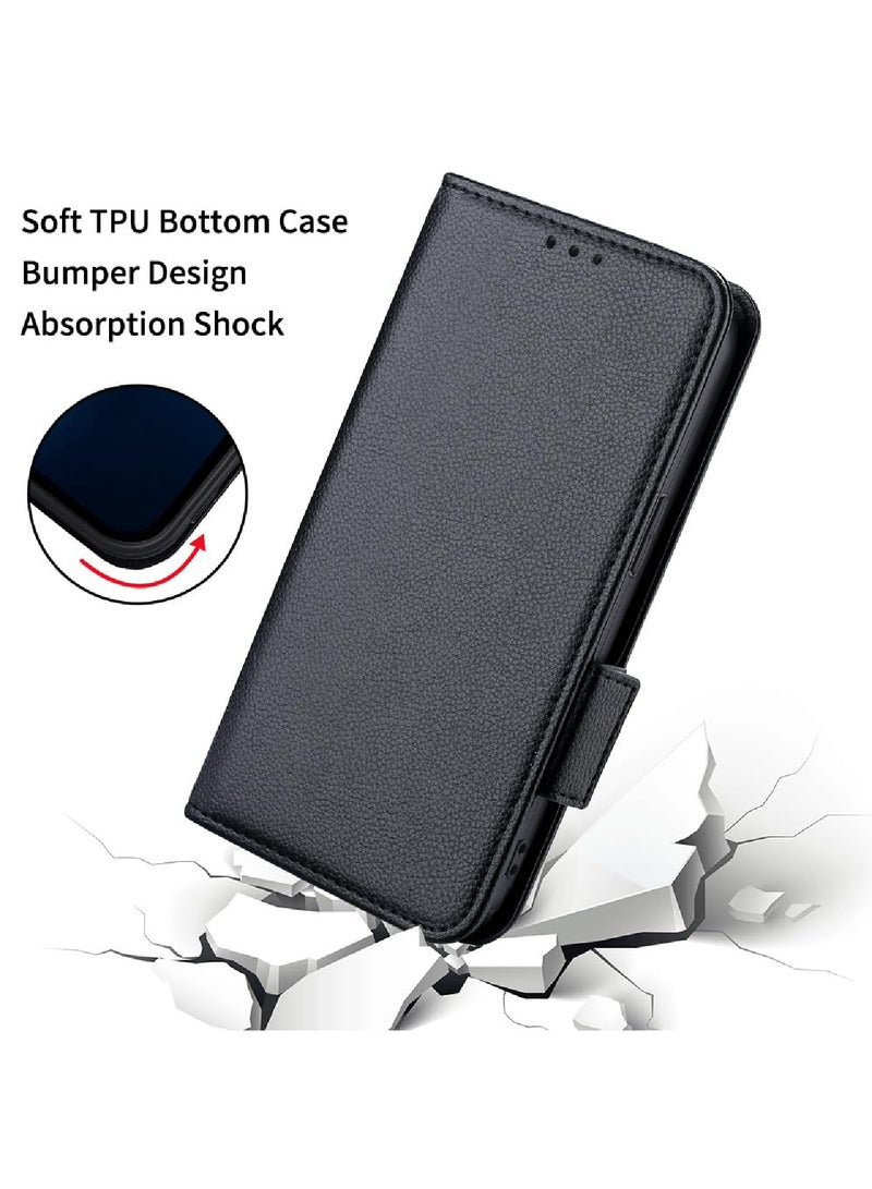 Adando Case Compatible with Honor 600 Lite Cover with hand rope,Leather Flip Phone Case with 4 Card Slots.Magnetic Closure.Anti slip and fall (Black) - Image 3