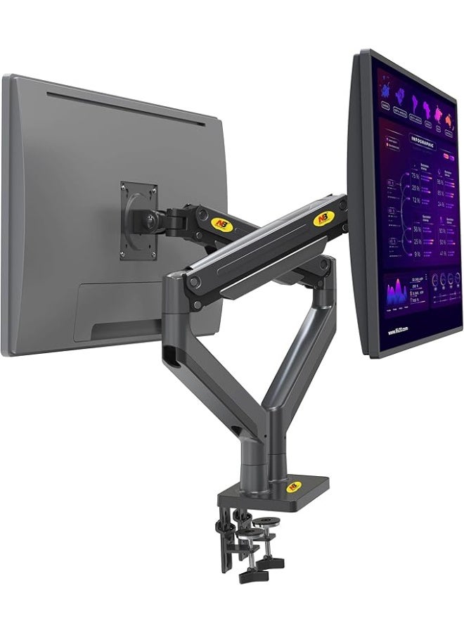 NB NORTH BAYOU Desk Mount with Gas Spring for Two 22-32 Inch LCD Screens, VESA 75/100, Supports up to 15 kg - Image 5