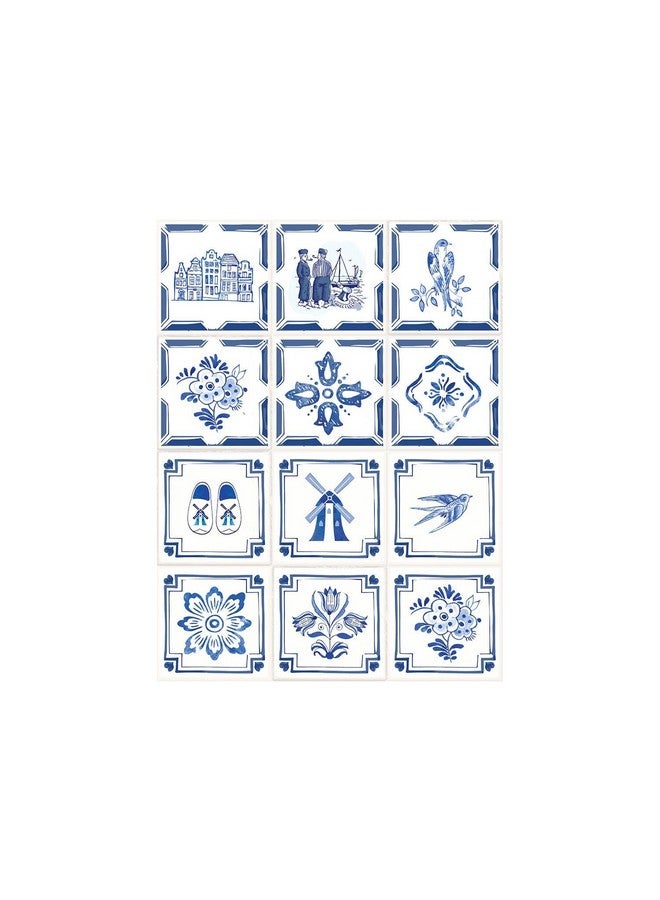 WALPLUS 24pcs 6" Peel and Stick Vinyl Backsplash Tiles Stickers Tile Paint Removable Waterproof Self-Adhesive Decals Vinyl Home Kitchen Bathroom Spring Easter Decoration Dutch Blue - Image 4