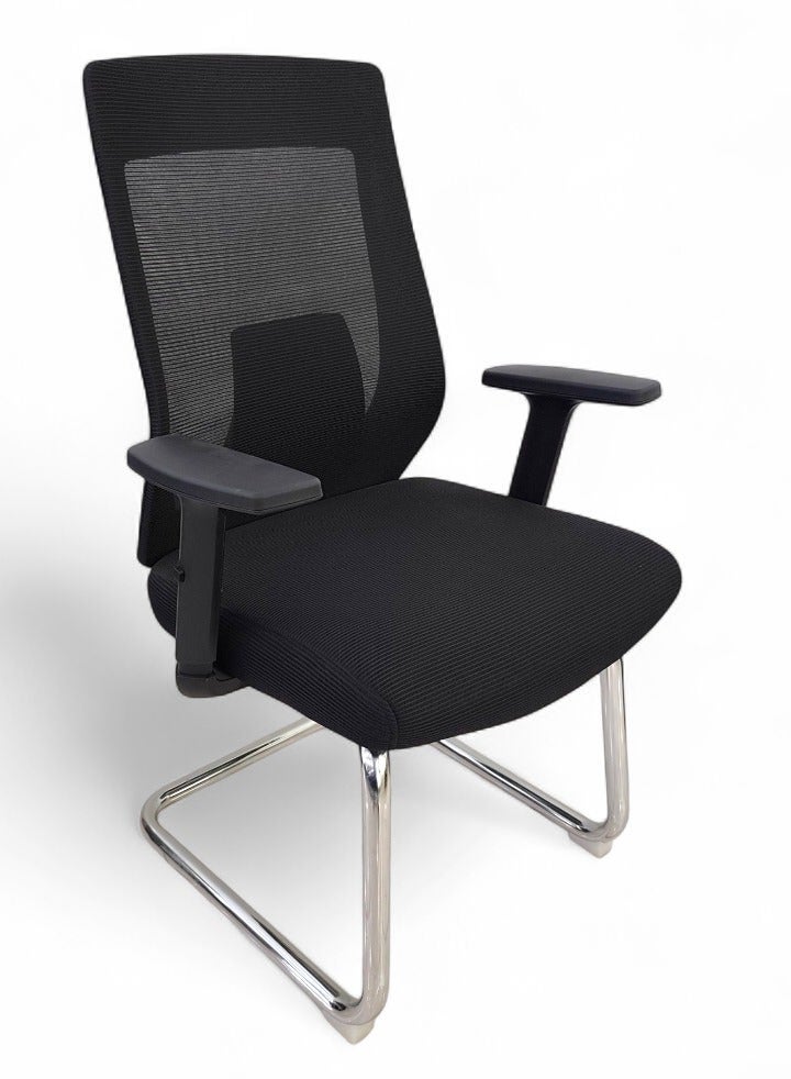 Concent Fixed school chair with back of mesh and cloth seat - Image 1