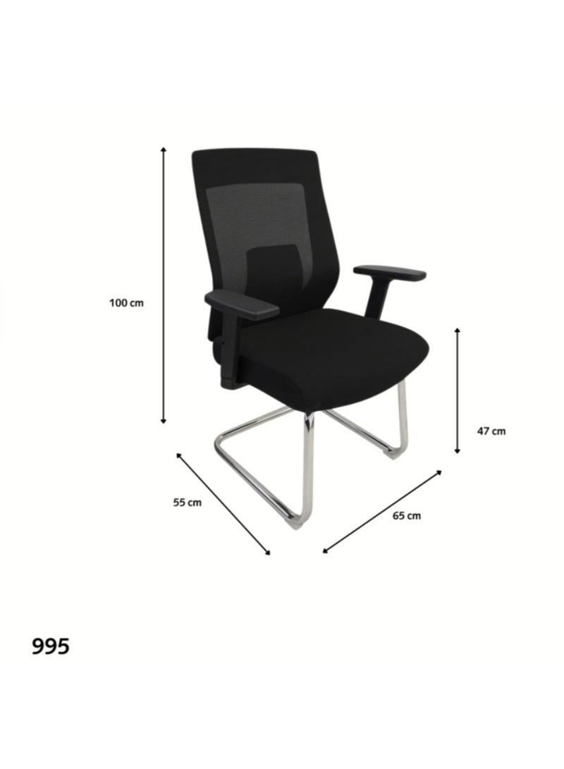 Concent Fixed school chair with back of mesh and cloth seat - Image 3