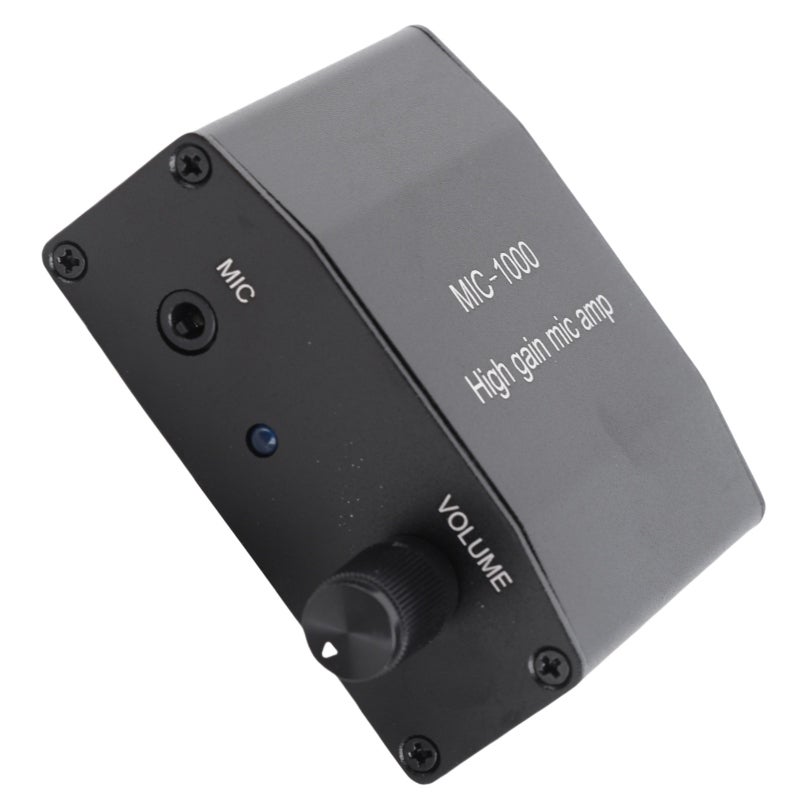 Microphone Amplifier 65 X 53 X 25mm Premium Aluminium Alloy Shell High Sensitivity Mic Audio Amp - 1000 Times Amplification Anti Interference Portable Amp for Mobile Recording Headphone Listening - Image 3