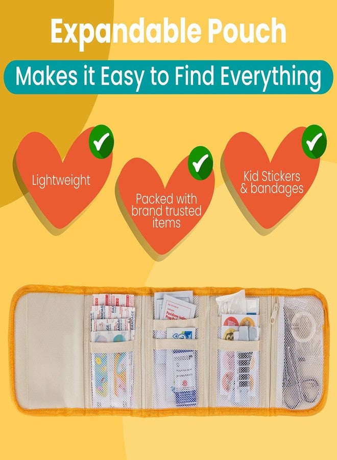 PreparaKit Travel First Aid Kit for Kids - Mini First Aid Kit for Car, Purse, Backpack, or Diaper Bag - 75 Piece Travel Medicine Kit Includes All Essential Medical Supplies - TSA-Approved (Kid Joy) - Image 5