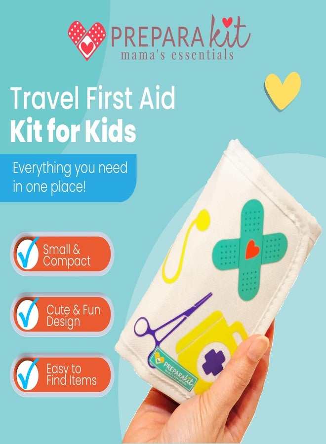PreparaKit Travel First Aid Kit for Kids - Mini First Aid Kit for Car, Purse, Backpack, or Diaper Bag - 75 Piece Travel Medicine Kit Includes All Essential Medical Supplies - TSA-Approved (Kid Joy) - Image 2