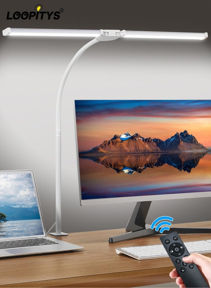 LED DESK LAMP FOR HOME OFFICE, EYE-CARE ARCHITECT LIGHT WITH CLAMP, ADJUSTABLE FLEXIBLE GOOSENECK,5 LIGHTING MODELS