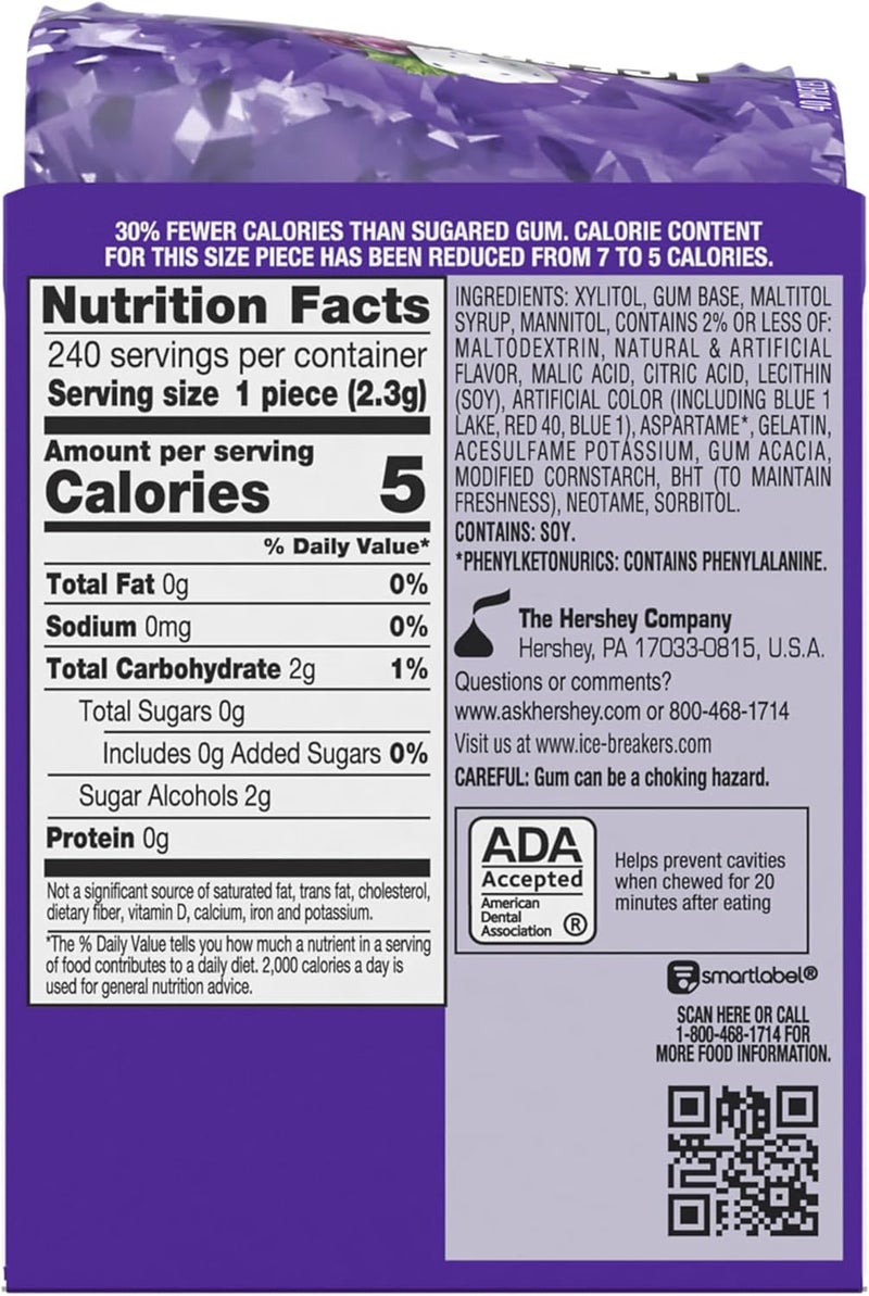 Ice breakers علكة آيس بريكرز مكعبات الثلج بنكهة العنب القطبي - Image 2