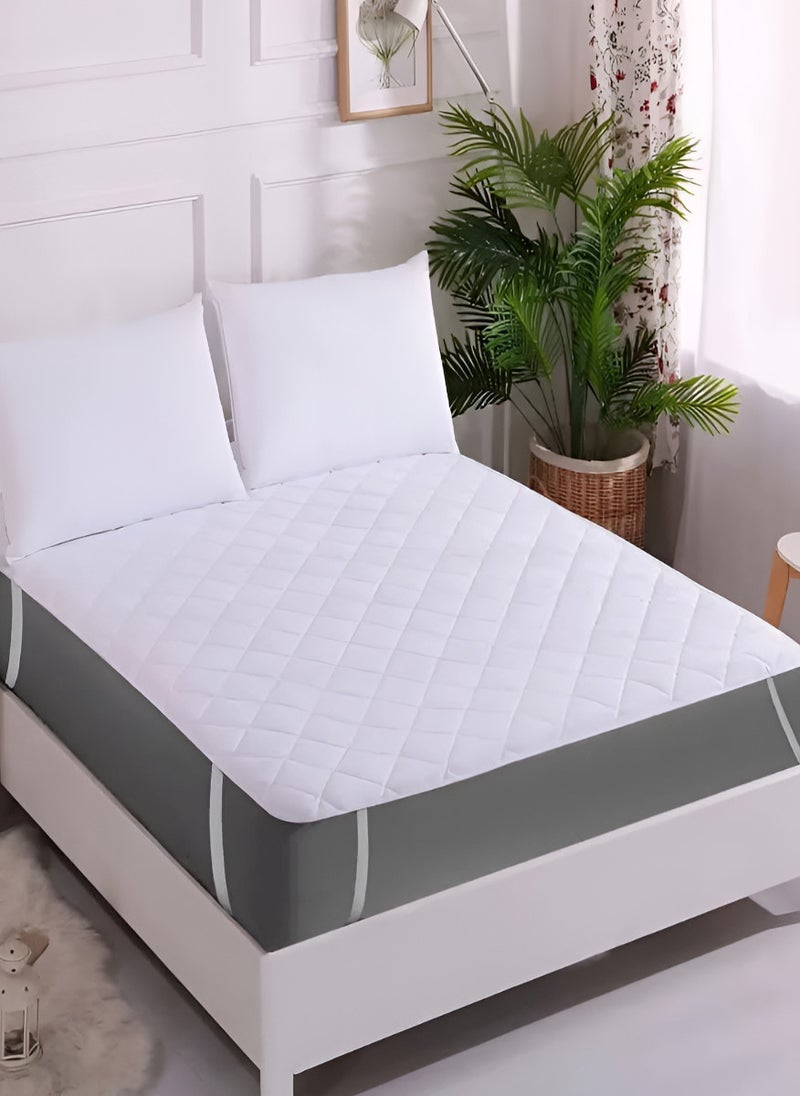 Blueberry Quilted Mattress Protector Mattress Topper Cover 4 Corner Elastic 140x200cm - Image 1