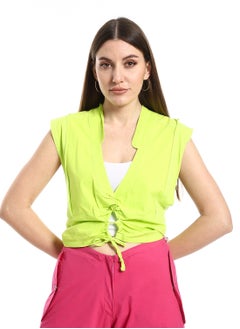 Short Sleeveless Blouse With Elastic At The Waist - Lemony - pzsku/Z5D8ECB23A4C14B9A61A1Z/45/_/1708456139/9de27e2d-6dec-4f92-8190-332ed158f7f0