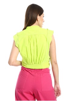 Short Sleeveless Blouse With Elastic At The Waist - Lemony - pzsku/Z5D8ECB23A4C14B9A61A1Z/45/_/1708456170/314d4180-b021-4c92-8ffa-0e8609bbbe98