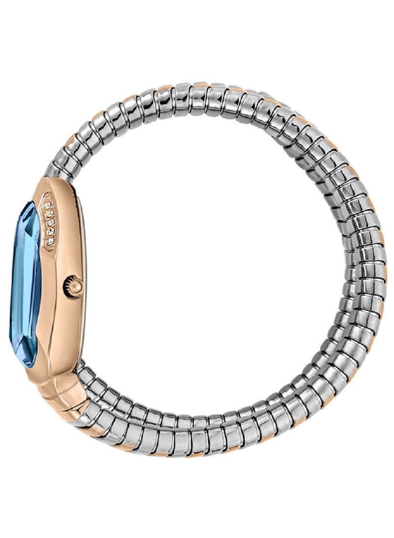 Just Cavalli ساعة جاست كافالي للنساء بتصميم ثعبان بقرص أزرق وسوار ثنائي اللون - JC1L209M0085 - Image 3