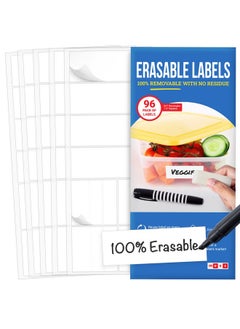 MESS Erasable Labels For Kitchens (96-Pack) Kitchen And Pantry Labels That Erase! - Freezer And Fridge White Dry Erase Labels - Labels For Jars - Food Labels For Containers  - Image 1