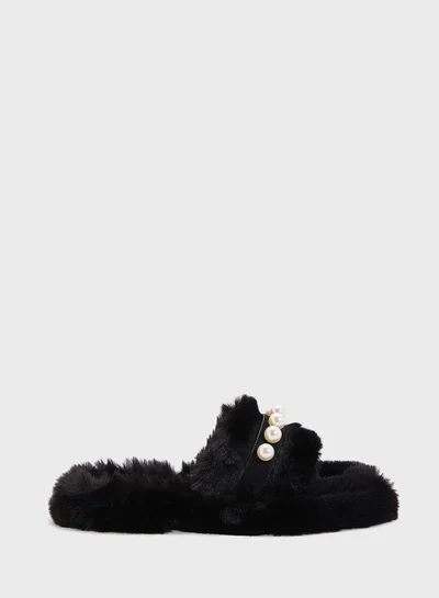 Ginger Bedroom Slipper With Pearls