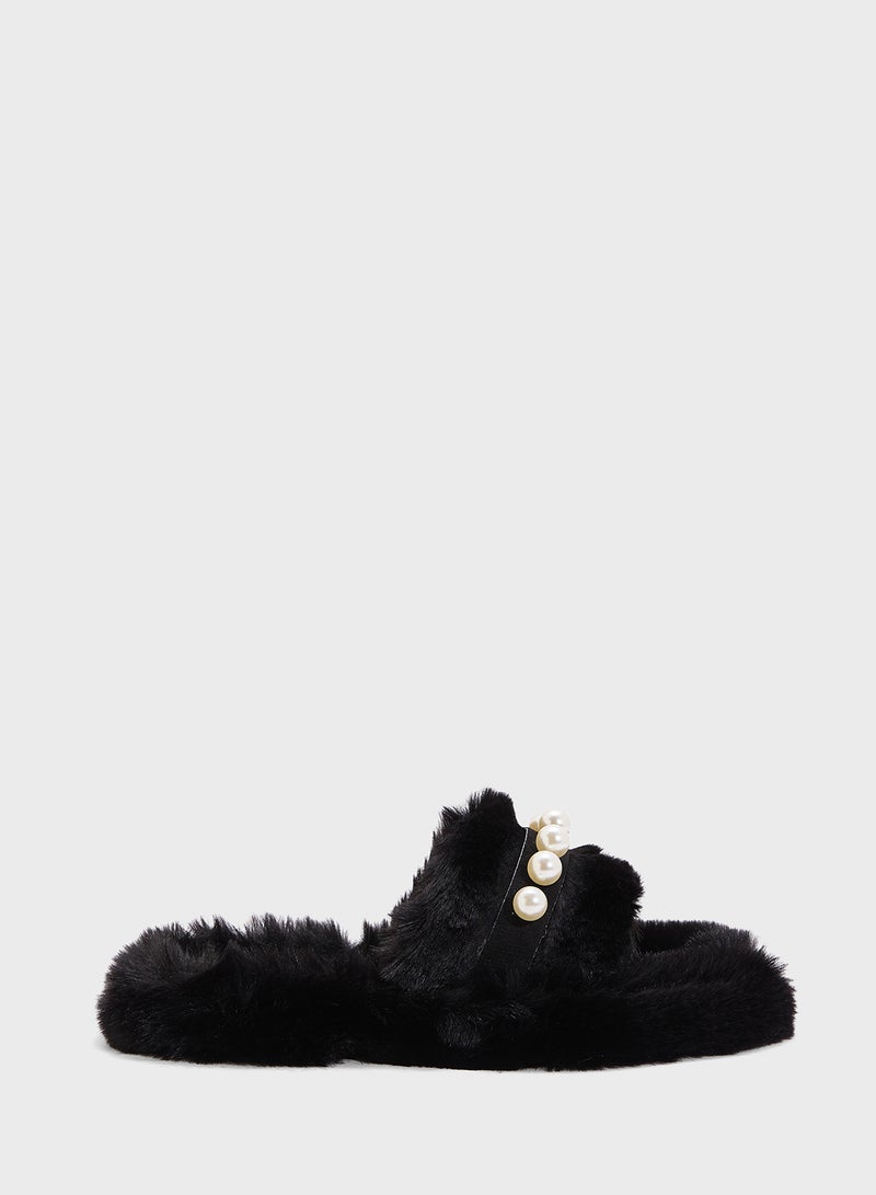 Ginger Bedroom Slipper With Pearls  - Image 1