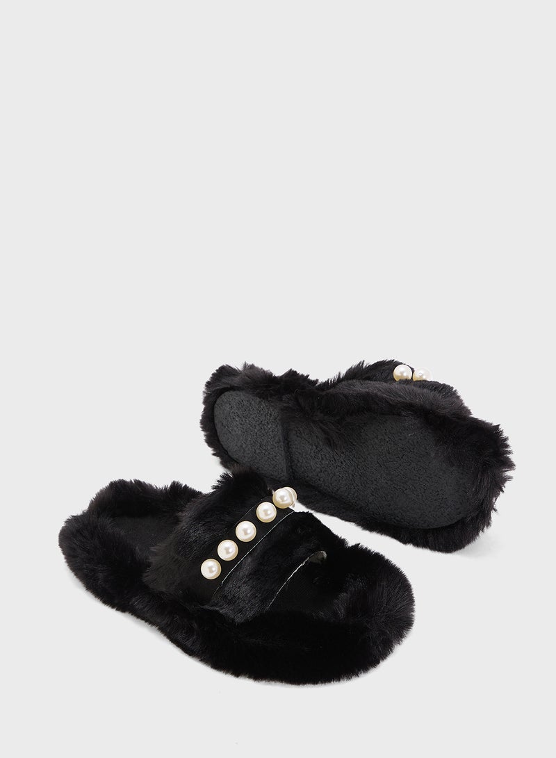 Ginger Bedroom Slipper With Pearls  - Image 3