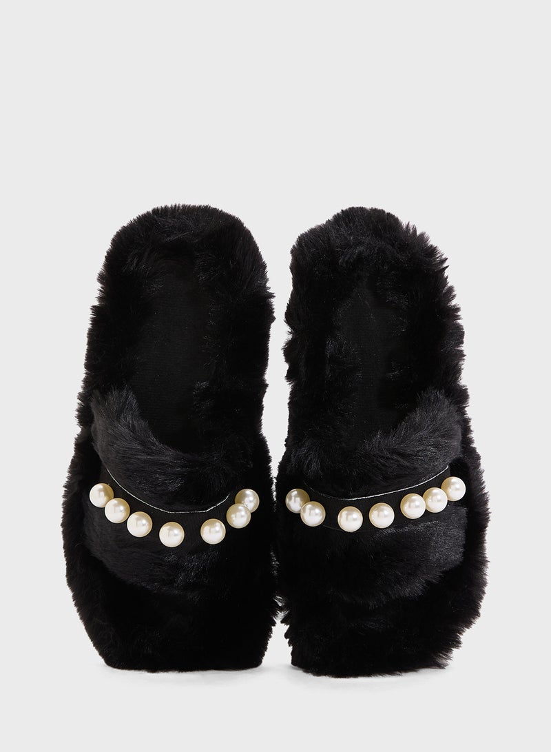 Ginger Bedroom Slipper With Pearls  - Image 4