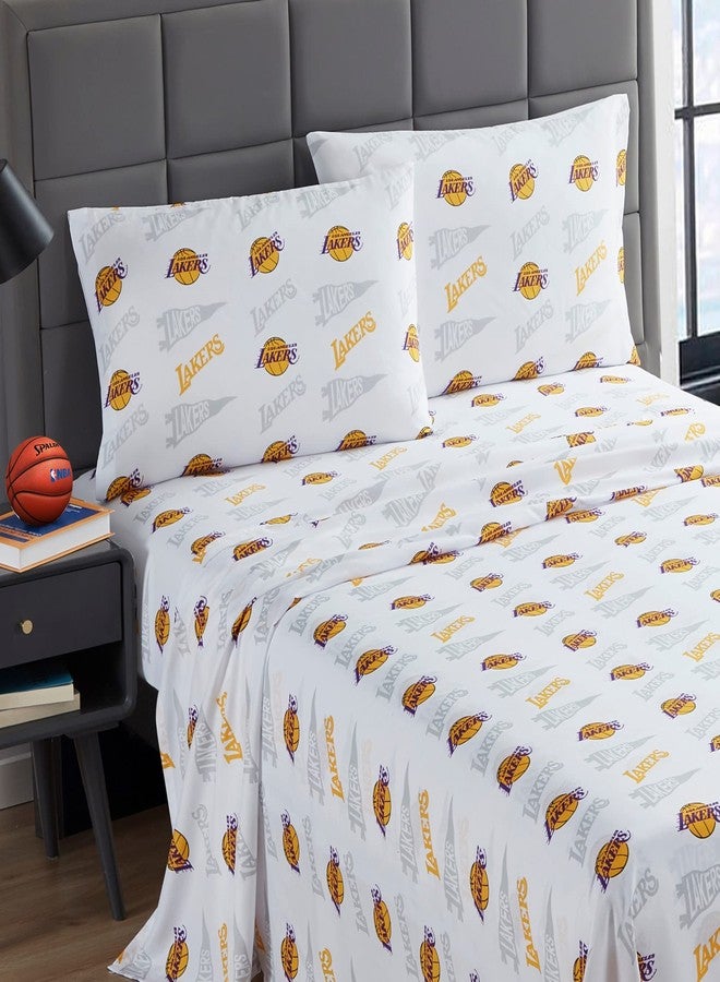 NORTHWEST Officially Licensed Los Angeles Lakers NBA Full Size Sheet Set – Soft Team Logo Bedding for Dorms, Bedrooms, Fan Caves & Game Day Style - Image 2