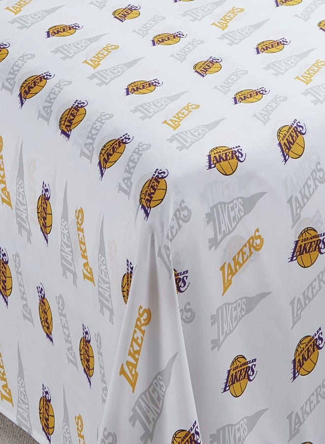 NORTHWEST Officially Licensed Los Angeles Lakers NBA Full Size Sheet Set – Soft Team Logo Bedding for Dorms, Bedrooms, Fan Caves & Game Day Style - Image 4