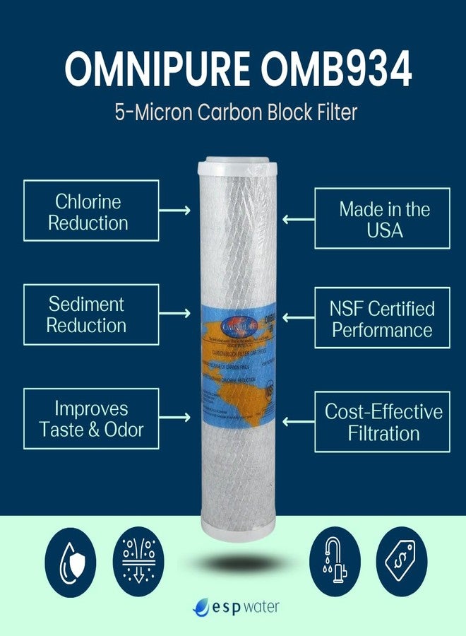 Omnipure OMB934-5 9-3/4 Coconut Shell Carbon 5mic Block Filter - Image 2