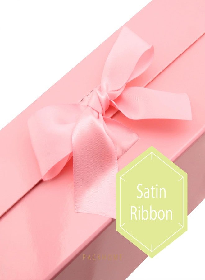 PACKHOME Extra Large Gift Box with Ribbon 16.3x14.2x5 Inches, Pink Gift Boxes for Large Gifts - Image 4