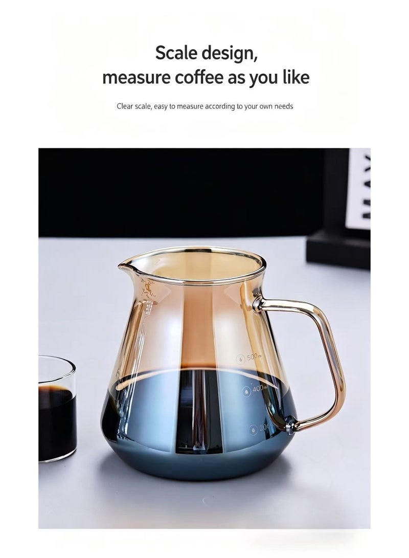 Pour Over Coffee Maker,V60 Drip Coffee Pot , Glass Coffee Dripper, Borosilicate Glass Carafe Filter for Home Coffee Restaurant Camping - Image 5