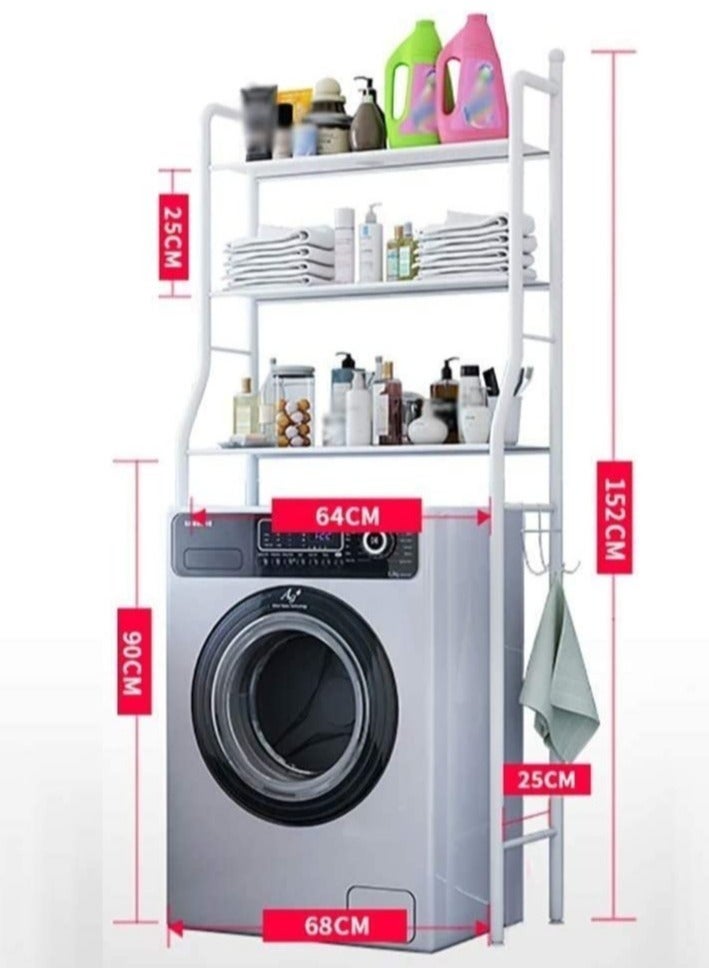 3 Layer Metal Washing Machine Storage Shelf Rack,Space Saver Shelf Organizer Holder - Image 2