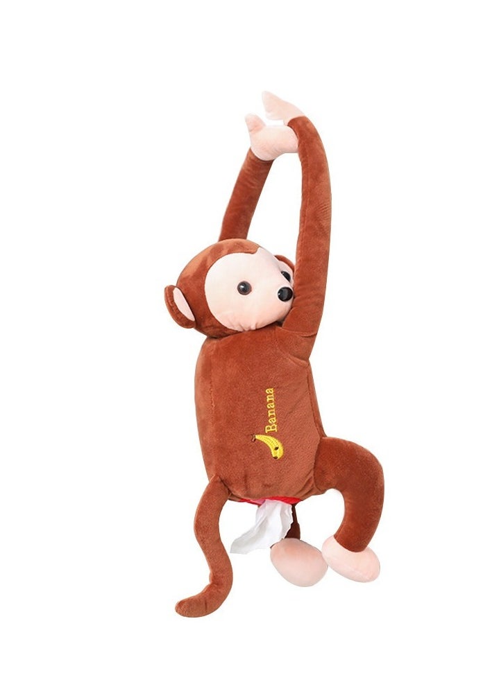 Monkey  Tissue Box, Cartoon Animal Hanging Paper Organizer for Office, Home, Car Decoration，Plush Monkey Hanging Tissue Holder - pzsku/Z5D8F12CBEBA8B7561571Z/45/_/1734153633/f978a8a8-92b0-4e4d-bc65-cfd0a15ee7b5