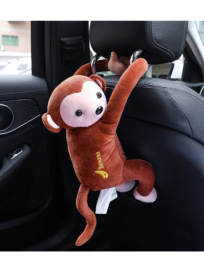 Monkey  Tissue Box, Cartoon Animal Hanging Paper Organizer for Office, Home, Car Decoration，Plush Monkey Hanging Tissue Holder - pzsku/Z5D8F12CBEBA8B7561571Z/45/_/1734153643/26bf604a-bc14-400a-babd-465774793edf