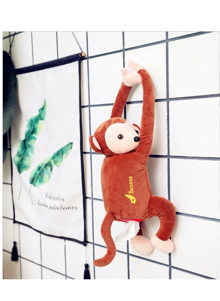 Monkey  Tissue Box, Cartoon Animal Hanging Paper Organizer for Office, Home, Car Decoration，Plush Monkey Hanging Tissue Holder - pzsku/Z5D8F12CBEBA8B7561571Z/45/_/1734153653/26fbbd62-874f-4482-9ad4-e68968a03c3a