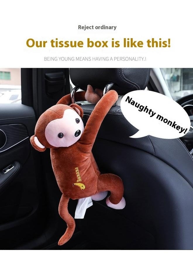 Monkey  Tissue Box, Cartoon Animal Hanging Paper Organizer for Office, Home, Car Decoration，Plush Monkey Hanging Tissue Holder - pzsku/Z5D8F12CBEBA8B7561571Z/45/_/1734153654/a6ada1cb-1f76-4384-9797-605778448011