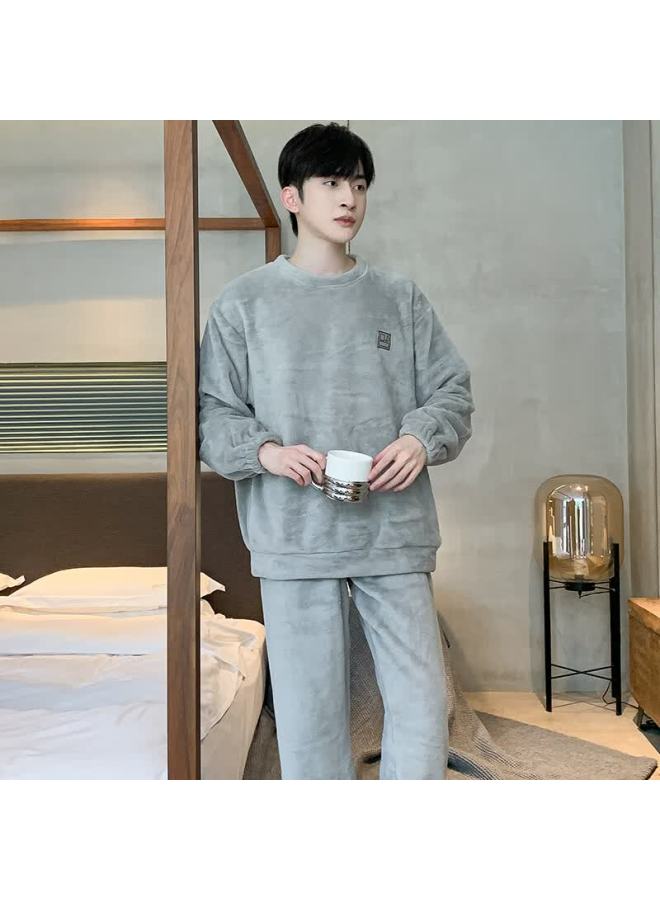 Your Sun Yiershuang Men's Winter Fleece Thickened Coral Fleece Round Neck Pajamas 33002, Size 3XL - Image 4
