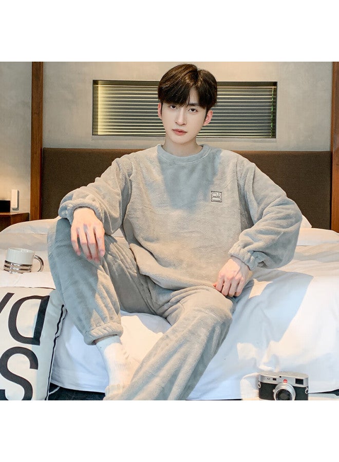 Your Sun Yiershuang Men's Winter Fleece Thickened Coral Fleece Round Neck Pajamas 33002, Size 3XL - Image 3