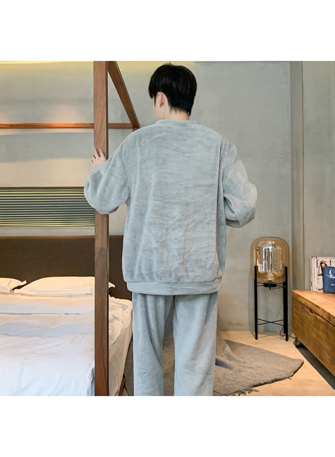 Your Sun Yiershuang Men's Winter Fleece Thickened Coral Fleece Round Neck Pajamas 33002, Size 3XL - Image 5