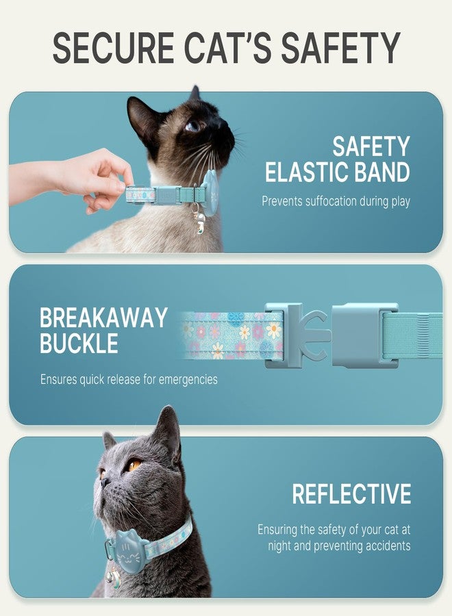 typecase طوق مقاوم للماء للقطط مزود بتقنية Airtag، طوق قابل للفك للقطط مزود بنمط سمكة مضيء وعاكس، أطواق خفيفة الوزن للقطط الصغيرة متوافقة مع Apple Airtag، حامل مخفي لجهاز تتبع GPS للقطط والقطط الصغيرة (9-13 بوصة). - Image 5