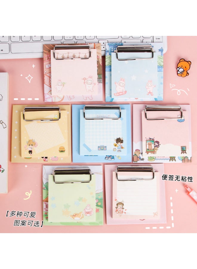 HELPS Creative Cartoon Board Clip Note Book Student Cute Message Memo Note Paper Non-adhesive Sticky Note Learning Stationery - Image 2